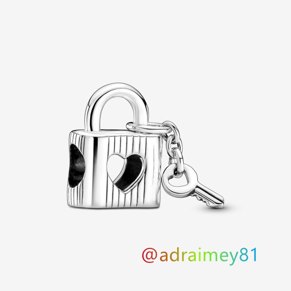New Pandora Padlock & Heart Key Charm